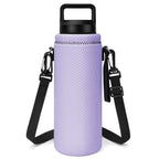 Linkidea Water Bottle Carrier with Strap Compatible with YETI Rambler Bottle 26oz/36oz, Waterbottle Sling Bag Holder with Shoulder Strap, Light Purple