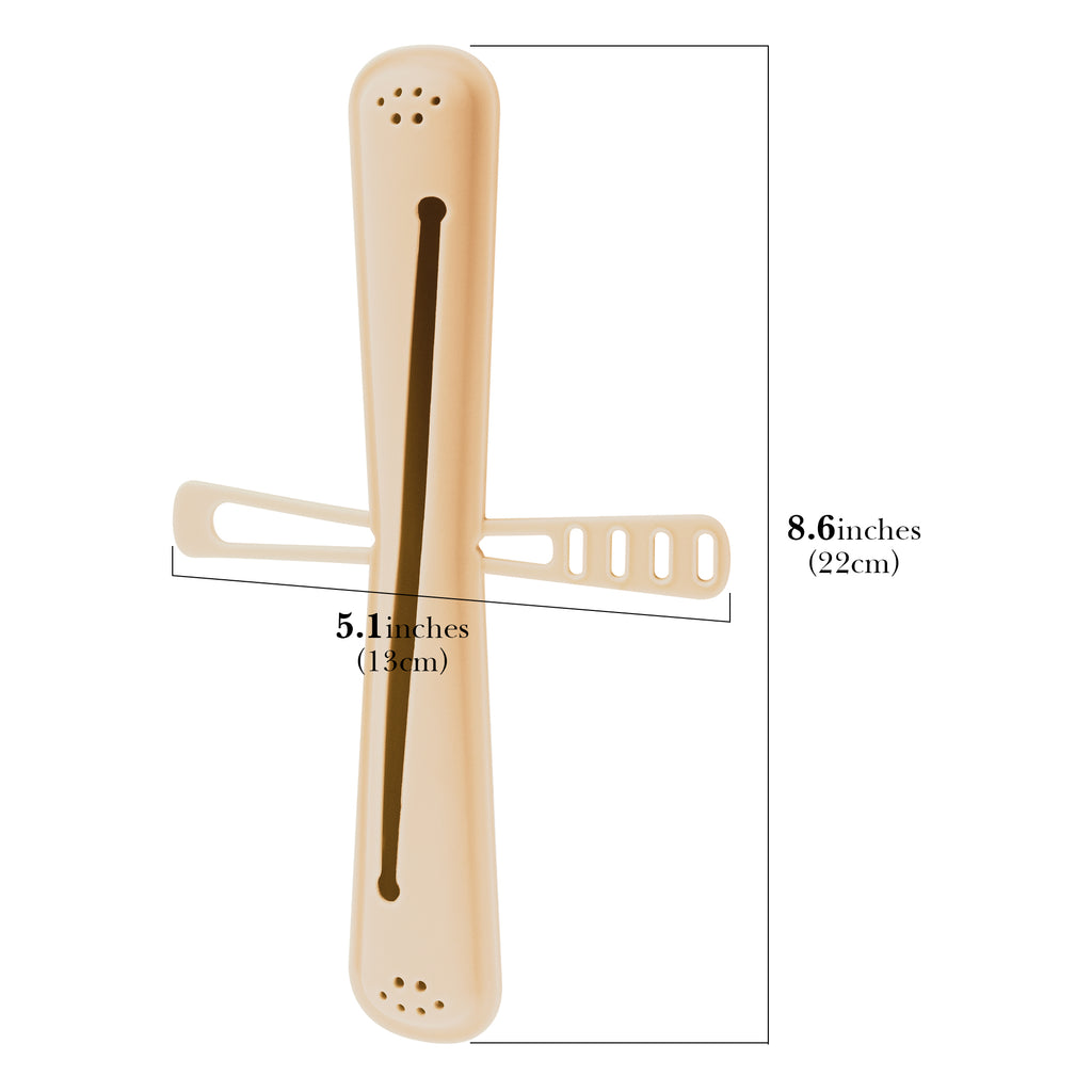 Linkidea Manual Toothbrush Travel Case with Strap for Toothpaste, Silicone Brush Container, Protective Storage Compatible with Oral-B CrossAction, Colgate 360 Optic White Advanced (Beige)