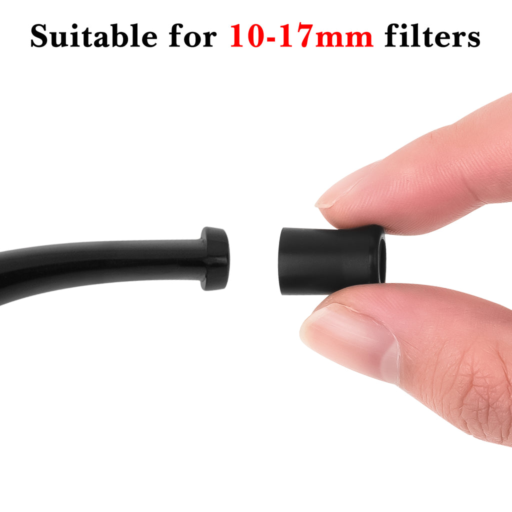 Linkidea 50 Pcs Silicone Pipe Bits for Smoking Pipes, Soft Silicone Bite Guards & Stem Protectors for Small/Medium Classic Pipes, Mouthpiece Clenchers (Black)