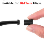 Linkidea 50 Pcs Silicone Pipe Bits for Smoking Pipes, Soft Silicone Bite Guards & Stem Protectors for Small/Medium Classic Pipes, Mouthpiece Clenchers (Black)