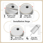 Linkidea 6 Pack Water Bottle Gasket Replacement Compatible with Simple Modern Trek 40oz Tumbler, Silicone O Ring Leak Proof Rubber Seal with Tweezer for Bottle Lid, Apricot