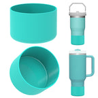 Linkidea 2 Pack Water Bottle Boot Compatible with Stanley Quencher H2.0 20oz/30oz/40oz, IceFlow Flip 20oz/30oz, Silicone Water Bottle Bottom Sleeve Cover Bumper Protector (Mint)