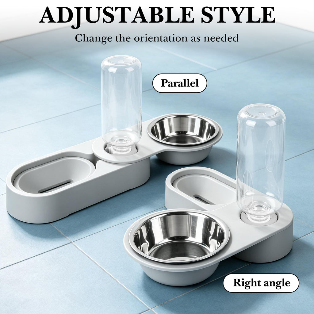 Gravity Water Dispenser for Cats, Pet Drinking Bowl Compatible with Mineral Water Bottles, Automatic Refill Water Feeder, Cat Hydration Station