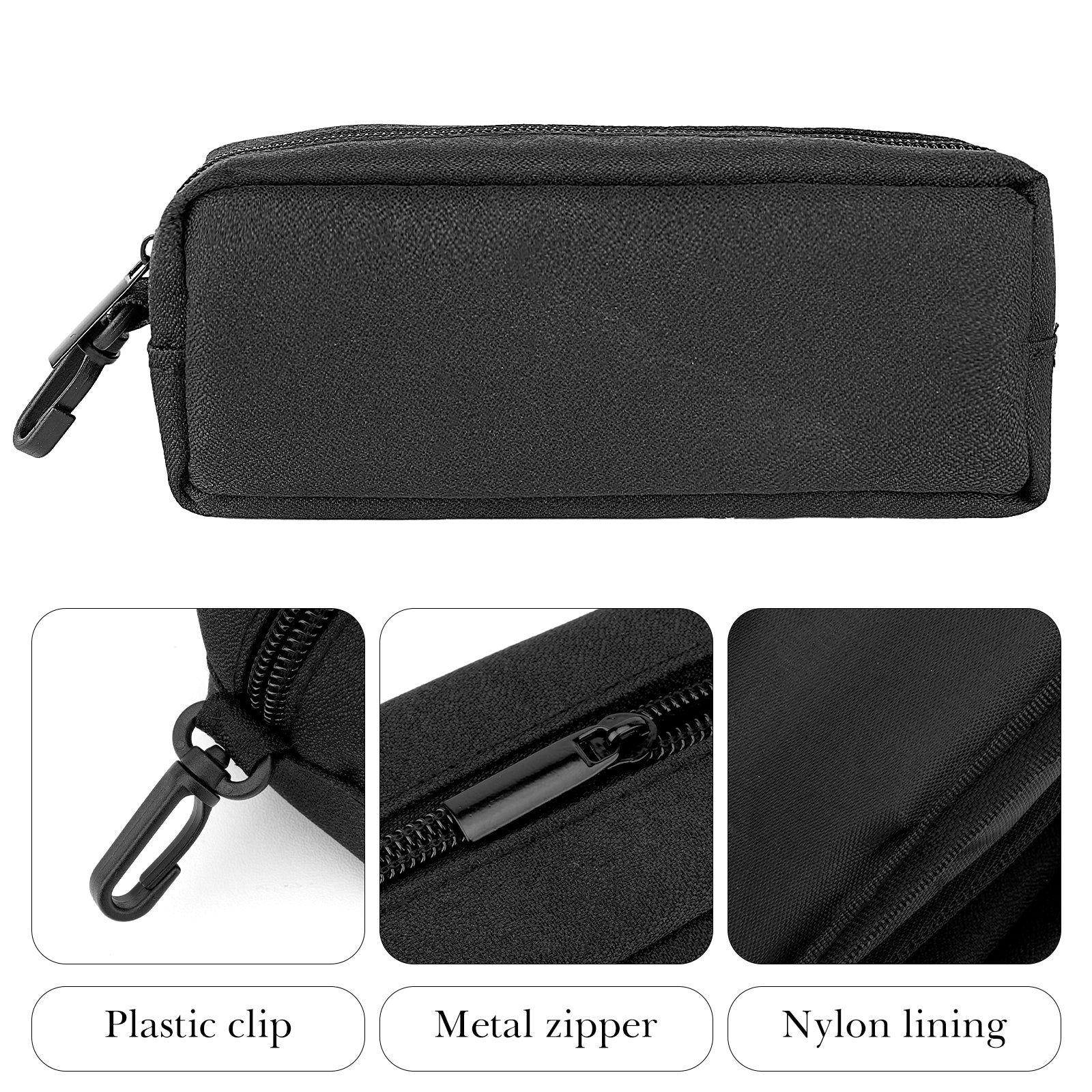 Extra Large Sunglasses Pouch Case, Black Oxford Oversized Eyewear Organizer Soft Bag Compatible with Gucci GG1556S/GG1546S/GG1436S Versace VE4395