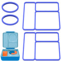 Linkidea 4 Pcs Silicone Seal Replacement, Exact Fit Lid Seal Gasket Compatible with OmieBox, Leakproof Food Safe Parts & Accessories for Bento Box (Blue)