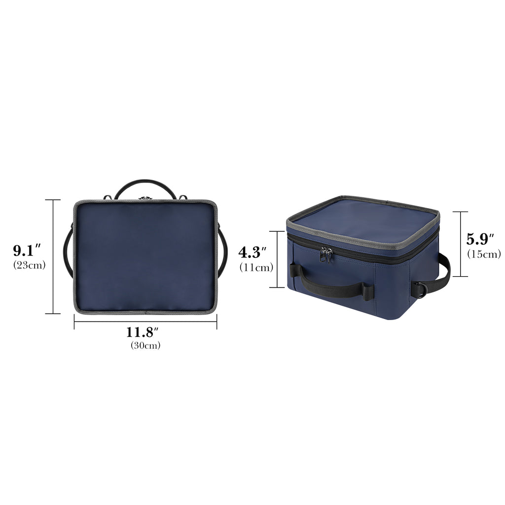 Linkidea Large Capacity Insulated 12 Can Lunch Cooler, Hard Shell Molded Bottom, Water-Resistant Exterior, Day Trip Lunch Box, Reusable Lightweight Cooler Bag (Navy Blue)
