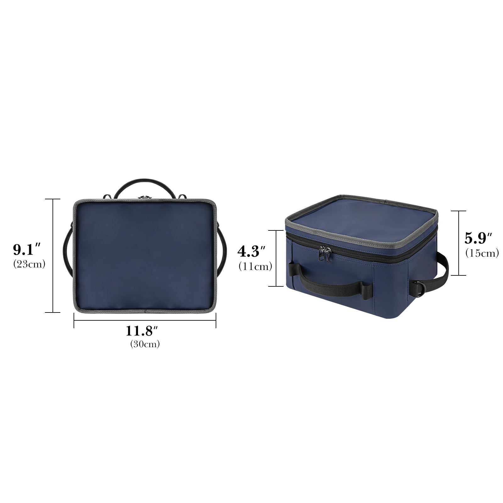 Linkidea Large Capacity Insulated 12 Can Lunch Cooler, Hard Shell Molded Bottom, Water-Resistant Exterior, Day Trip Lunch Box, Reusable Lightweight Cooler Bag (Navy Blue)