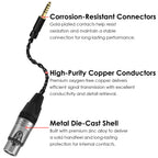 Linkidea 4.4mm Balanced Male to 4-Pin XLR Female Headphone Adapter, Connect 4.4mm Balanced Audio Players, DACs & Amplifiers to 4-Pin XLR Headphone Cables, OCC Silver-Plated Copper