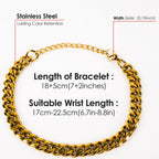 Men's Stainless Steel Chain Bracelet, Adjustable 7-9 Inches Link Bracelet for Men, Durable Polished Wrist Jewelry for Everyday Wear