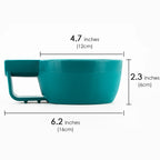 Linkidea Plastic Shaving Soap Bowl with Non-slip Handle, Wide Mouth, Large Capacity, Easier to Lather Ridges, Wet Razor Shave Cream Bowl for Men (Blue)