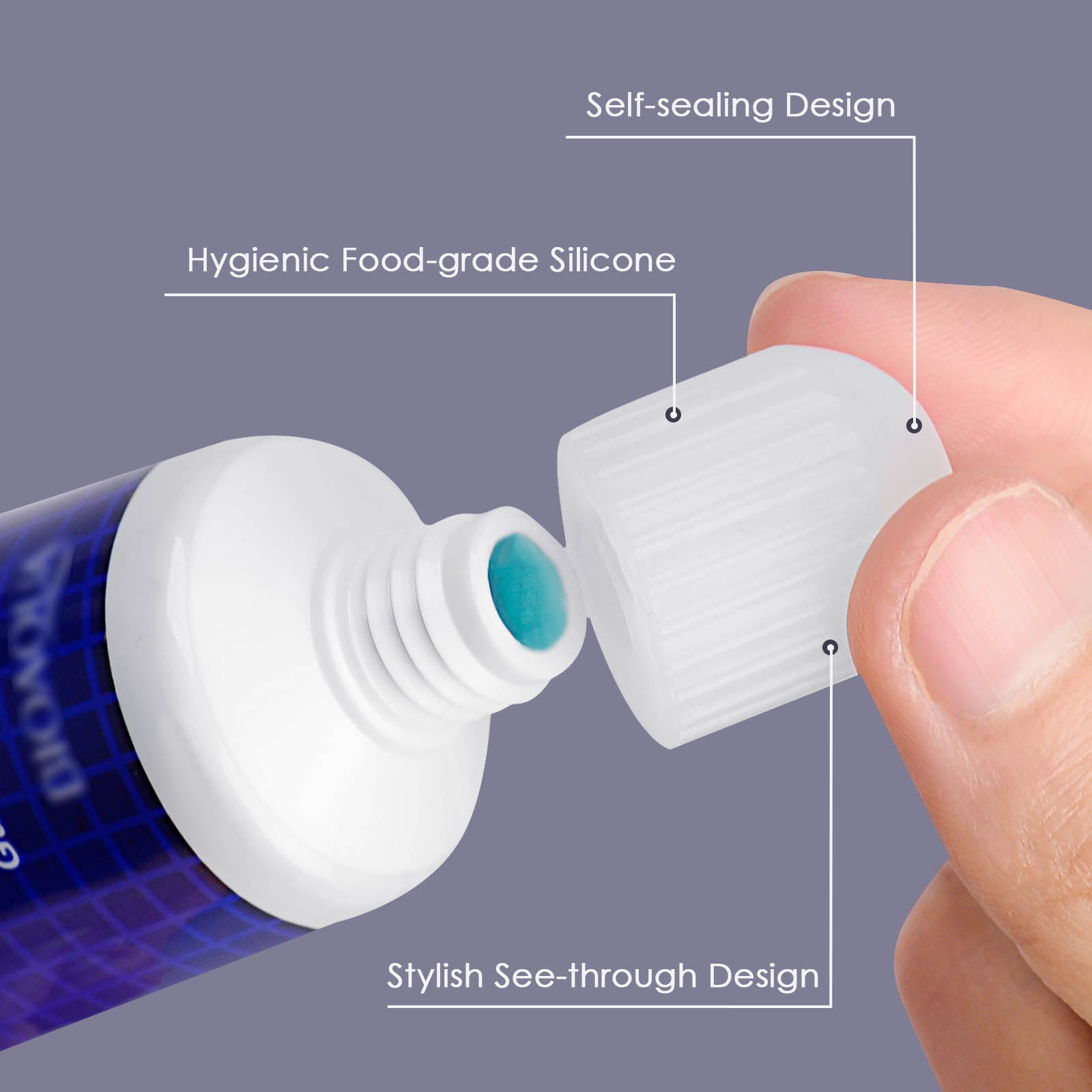 Linkidea 6 Pack Self Closing Toothpaste Caps for Kids Adult Bulk Pack, Wholesale Multi-Pack Silicone No Waste Toothpaste Saver Cap Dispensers (White)