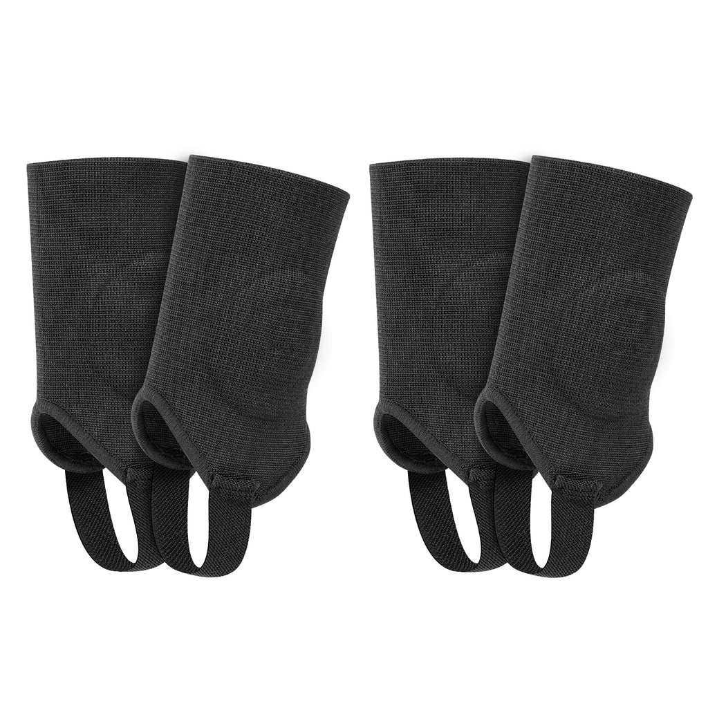 Linkidea 2 Pairs Soccer Ankle Guards, Soccer Double Side Ankle Shield Protector with Elastic Band, Ankle Padded Support Brace for Sport Stabilizing Fits to Adult (Black, Size L)
