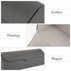 Extra Large Hard Shell Sunglasses Case, Vegan Leather Sun Glasses Storage Organizer Compatible with Rayban RBS0101S/RB8097/RB8089 (XL / Grey)