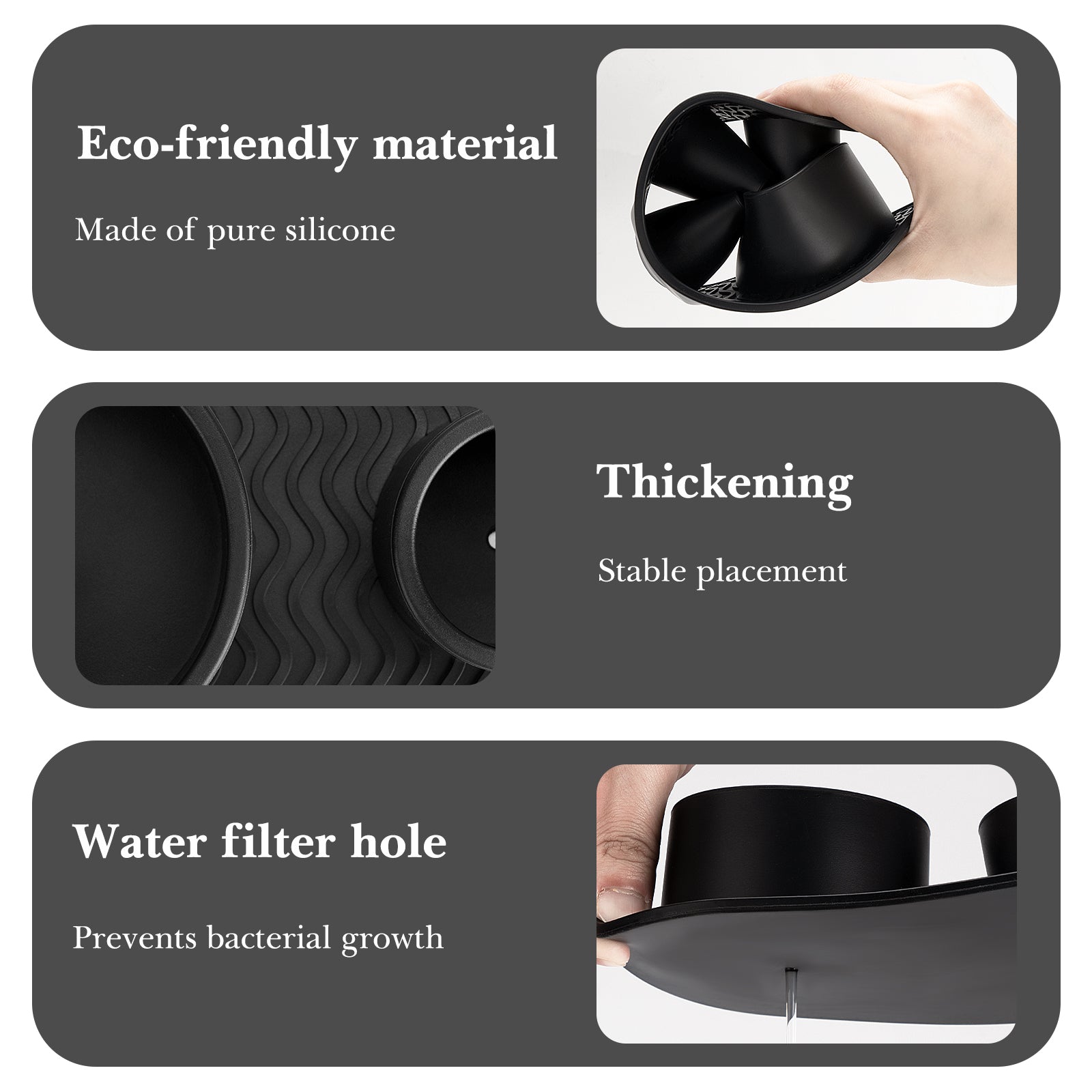 Linkidea Electric Toothbrush Holder, Silicone Tooth Brush Stand, Countertop 4 Slots Electric Toothbrush Holder Organizer Compatible with Oral-B DB4010, Pro 100 CrossAction, Spinbrush Pro (Black)