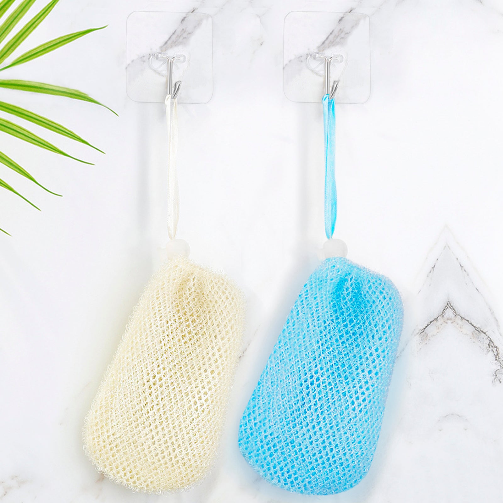 Linkidea 6 Pack Exfoliating Mesh Soap Bag Saver Set, Wholesale Nylon Bar Pouch with Drawstring, Body Scrubber Pocket Holder for Bath Shower