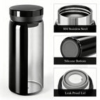 Linkidea 7oz (200ml) Mini Water Bottle, Vacuum Insulated Stainless Steel Bottle for Hot & Cold Drinks, Spill-Proof Small Bottle Fit Handbag, Purse and Pocket (Black)