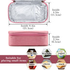 Linkidea Travel Snack Bags, Thermal Insulated Container for Fruit, Lightweight Leakproof Outdoor Food Cooler Bag, Portable Storage Accessories Fits Picnic (Pink)
