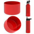 Linkidea 2 Pack Water Bottle Boot Compatible with IRON °FLASK Wide/Narrow Mouth 12oz/14oz/16oz/18oz/20oz/22oz/24oz, Silicone Bottle Bottom Sleeve Cover Bumper Protector (Red)