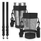 Linkidea 2 Pack Mesh Tumbler Carrier with Strap Compatible with 30oz YETI Rambler, Greens Steel Beast, RTIC Tumbler, Lightweight Waterbottle Net Sling Holder, 59'' Long Shoulder Strap