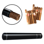 Linkidea Aluminum Alloy Cigar Holder Case, Men's Cigar Tube Airtight Single Tube for 50-62 Ring, Cigar Tubes with Caps (Black)