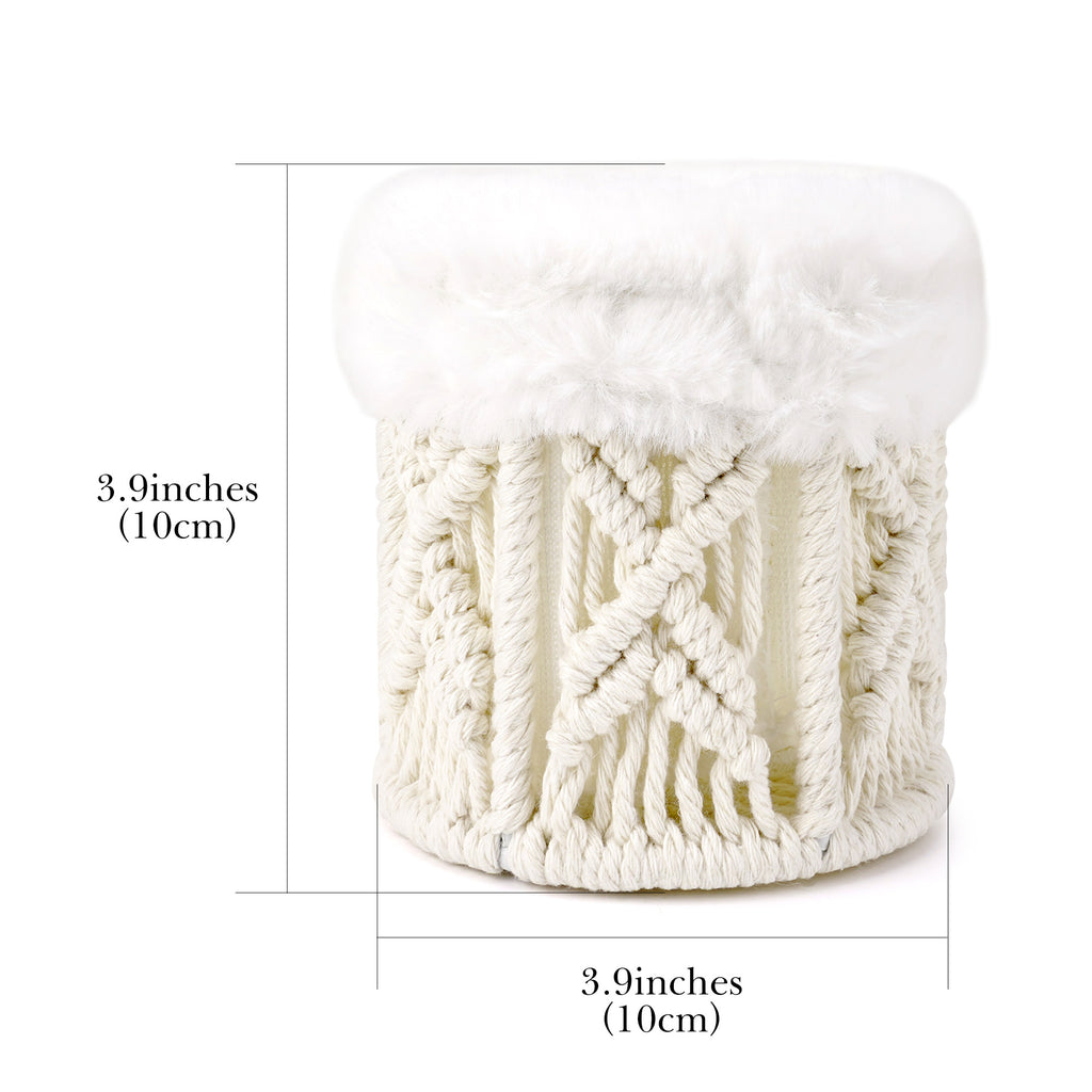Extra Large Sunglasses Desk Holder Stand, White Cotton Rope Eyewear Desk Display with Plush Lining Compatible with RayBan RB8089/RB4098/RB3825/RB4376 Gucci GG0713S/GG1556S