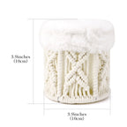 Extra Large Sunglasses Desk Holder Stand, White Cotton Rope Eyewear Desk Display with Plush Lining Compatible with RayBan RB8089/RB4098/RB3825/RB4376 Gucci GG0713S/GG1556S