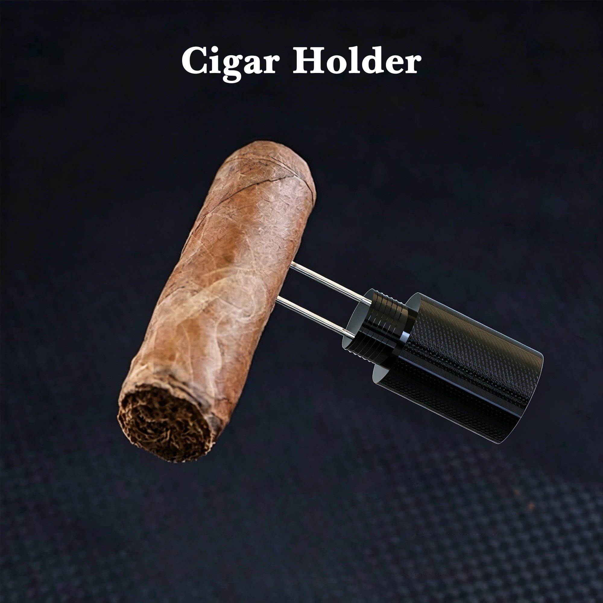 Linkidea 2-in-1 Aluminum Cigar Punch Cutter & Draw Enhancer Tool, Twin Sharp Needle Pins to Clear Clogged Cigars & Restore Airflow (Black)