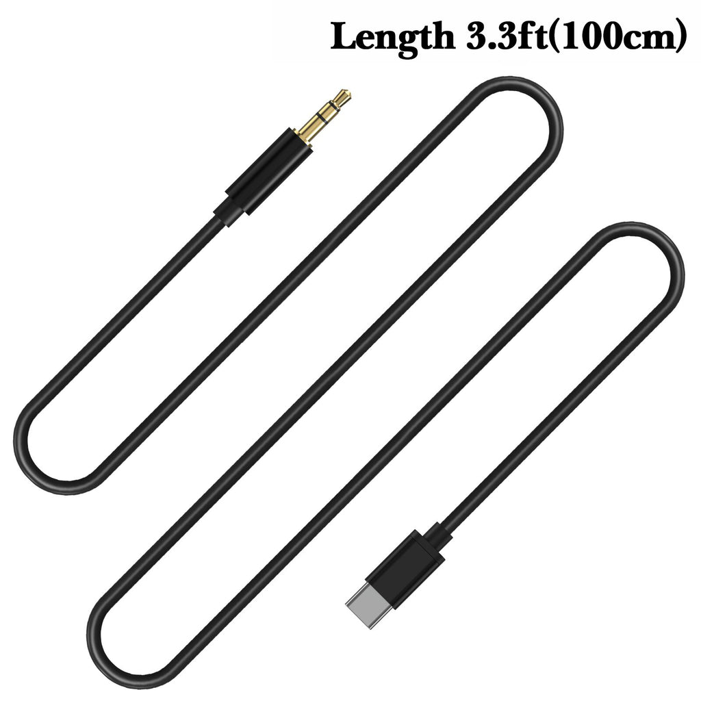 Linkidea Audio Cable for Car Stereo, Speaker, Headphone, iPhone 17/16/15 Pro Max, Samsung Galaxy S25/S24/S23/S22, Pixel 9/8, Durable Type-C to 3.5mm Jack Adapter (3.3 ft / 1 m 2 Pack)