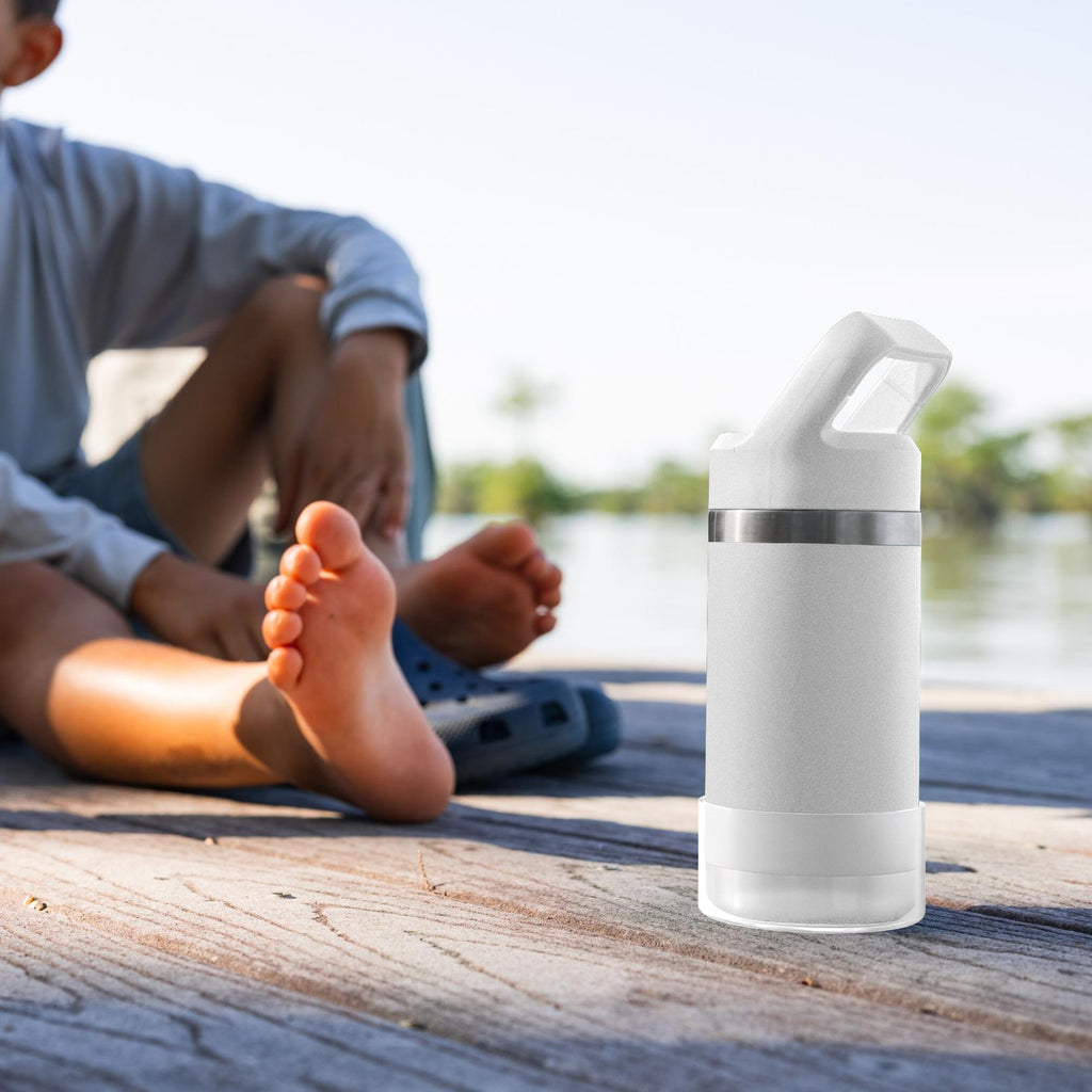 Linkidea Water Bottle Boot Compatible with YETI Rambler Jr. Kids 12oz, Rambler 12oz/18oz, Yonder 20oz/25oz, Silicone Anti-Slip Bottle Bottom Sleeve Bumper Protector (Clear White / 2 Pack)