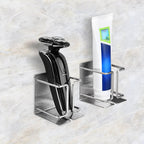 Linkidea Electric Razor Holder Wall Mount, Self Adhesive No Drill Stainless Steel Shaver Hanger, Space Saving Bathroom Organizer, Compatible with Philips Norelco 2400 Series Shavers (Silver)