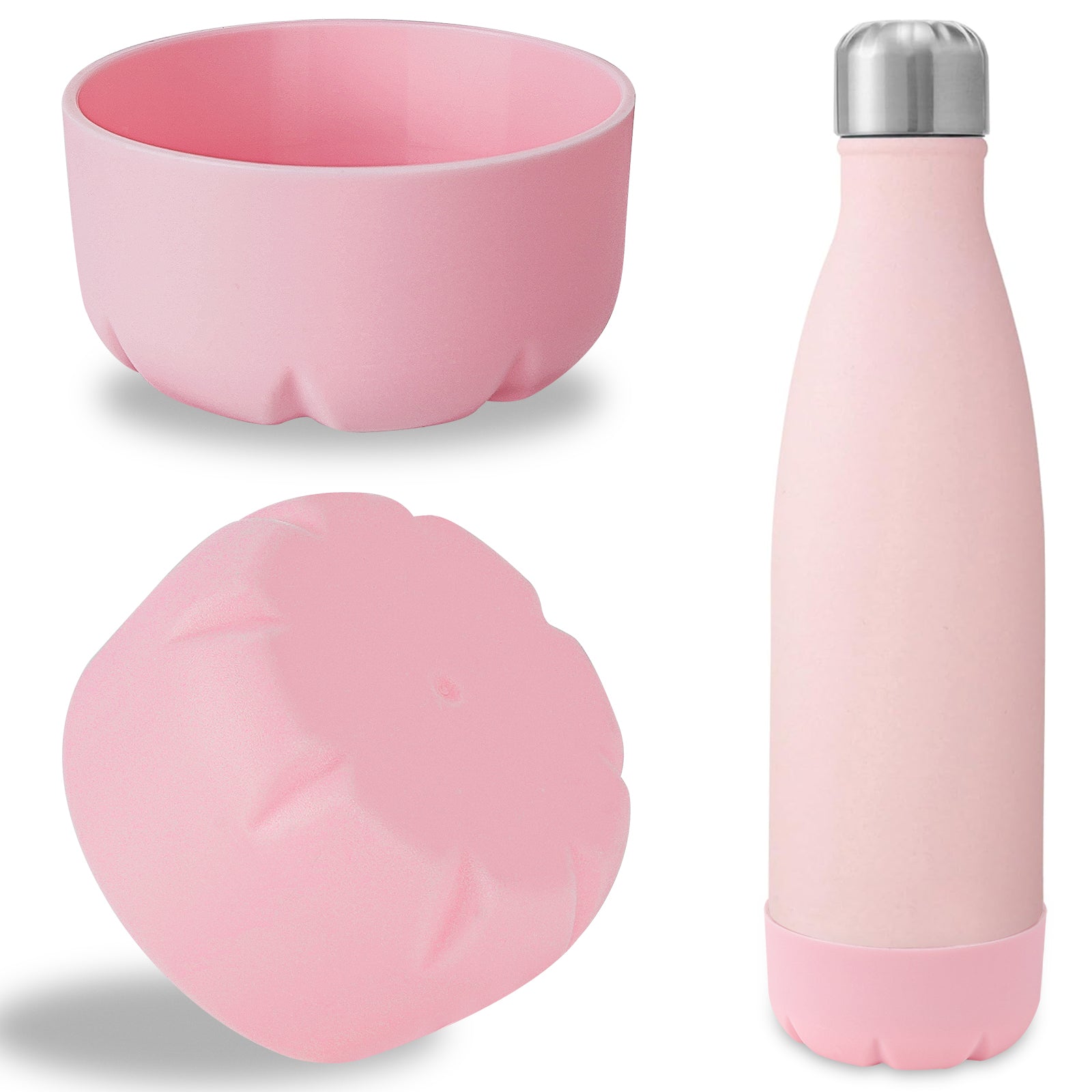 Linkidea 2 Pack Water Bottle Boot Compatible with 17oz ORIGINAL, BJPKPK, MIRA Cascade Cola Shaped Bottles, Silicone Bottle Bottom Sleeve Bumper Protector (Light Pink)