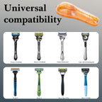 Linkidea 2 Pack Portable Travel Razor Case, Plastic Shaving Protective Cover, Compatible with Gillette Fusion5, ProGlide Cartridge Shavers (Orange / Case Only)