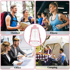 Linkidea 55oz Tritan Water Bottle with Strap & Handle, Reusable Sports Waterbottle with Time Marker, Portable Large Waterbottle for Gym Fitness Outdoor
