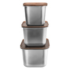 Linkidea 3 Pcs Stainless Steel Food Storage Containers Set, Metal Meal Prep Containers-Stackable Storage Containers with lids, Freezer to Oven Safe