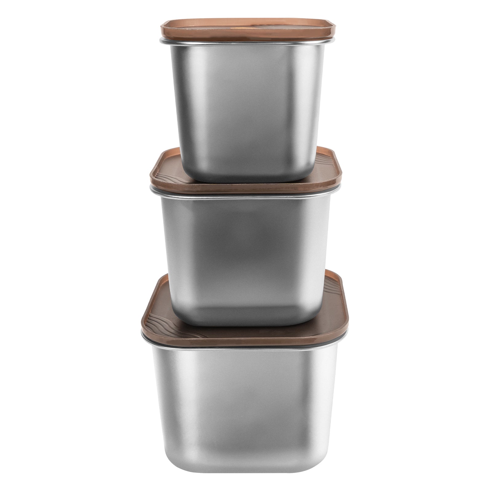Linkidea 3 Pcs Stainless Steel Food Storage Containers Set, Metal Meal Prep Containers-Stackable Storage Containers with lids, Freezer to Oven Safe