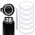 Linkidea 6 Pack Water Bottle Gasket Replacement Compatible with Hydroflask Wide Mouth Bottle Series 20/24/32/40oz, Silicone O Ring Leak Proof Rubber Seal with Tweezer for Bottle Lid, Clear