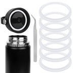 Linkidea 6 Pack Water Bottle Gasket Replacement Compatible with Hydroflask Wide Mouth Bottle Series 20/24/32/40oz, Silicone O Ring Leak Proof Rubber Seal with Tweezer for Bottle Lid, Clear