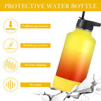 Linkidea Water Bottle Boot Compatible with IRON °FLASK Wide Mouth 64oz Waterbottles, Silicone Bottle Bottom Sleeve Cover Protector, Water Bottle Bumper (Yellow)