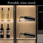 Linkidea 2 Pack Plastic Countertop Wine Rack, Tabletop Wine Bottle Holder Stand for Bar, Kitchen, Dining Room, Home, or Office, Modern Decorative Wine Storage Organizer (Yellow/Black)