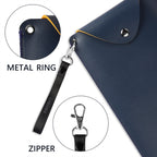 Linkidea Vegan Leather Keyboard Cover Sleeve Case Compatible with Logitech Pebble Keys 2 K380s / K380 / Keys-to-GO 2 (Dark Blue)