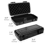 Linkidea Cigar Case Set for Travel, Portable Humidor with Ring, V-Cut & Punch Cutters, Waterproof & Airtight Cigar Accessories Gift for Men (Black)