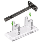 Linkidea Acrylic Short Safety Razor Stand, Stable Holder for Short Handle Double Edge Razors, Compatible with Viking Blade Chieftain, Henson, Rockwell, Merkur 34C, 15C, 37C