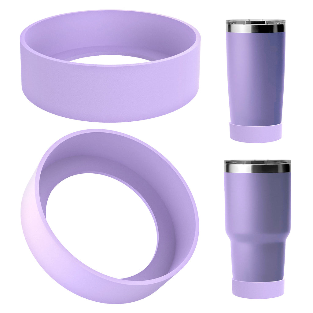 Linkidea 2 Pack Water Bottle Boot Compatible with YETI Tumbler 20oz/30oz, Travel Mug 20oz/30oz, Silicone Anti-Slip Waterbottle Bottom Sleeve Cover Protector (Violet)