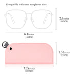 Extra Large Sunglasses Pouch Case with Hook Ring, Vegan Leather Oversized Sun Glasses Organizer Soft Bag Compatible with Gucci GG0981S GG0908S GG1223S GG1370S Versace VE2255 (XXL, Pink)
