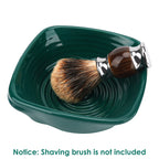 Linkidea Ceramic Shaving Soap Bowl, Wide Mouth Grooming Cup for Men, Foaming Dish for Wet Shave, Easy Lathering, Compatible with All Shaving Brushes (Green)