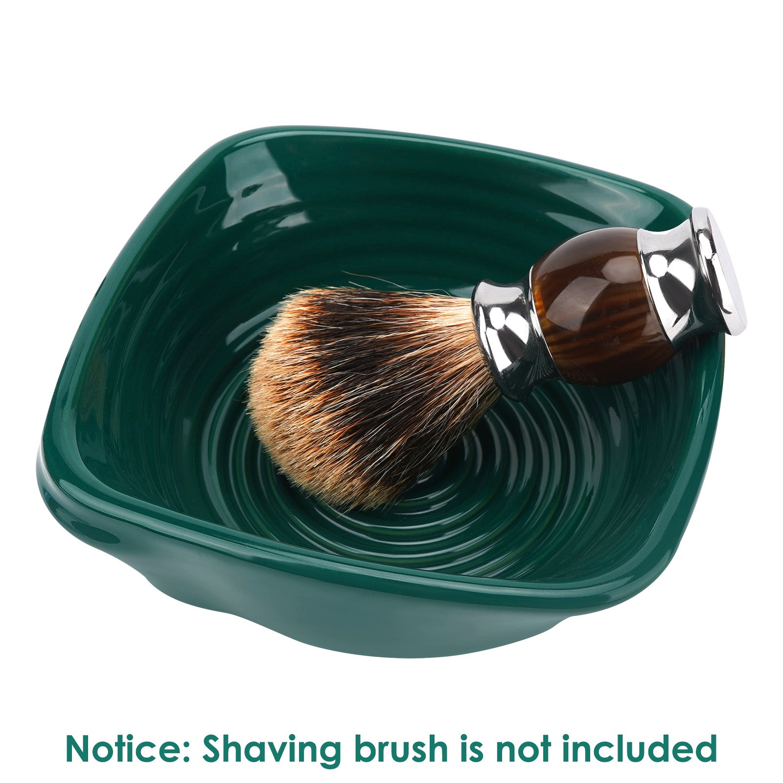 Linkidea Ceramic Shaving Soap Bowl, Wide Mouth Grooming Cup for Men, Foaming Dish for Wet Shave, Easy Lathering, Compatible with All Shaving Brushes (Green)