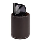 Glasses Desk Holder Stand for Reading Eyeglasses Compatible with Extra Large Glasses, Vegan Leather Glasses Holder for Nightstand, Glasses Storage (XXL, Brown)