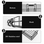 Linkidea BBQ Grill Spice Rack, Stainless Steel Clip-On Seasoning Holder for Charcoal Grills, No-Drill Grill Side Shelf Organizer for Sauces & Tools, Outdoor Cooking Accessory