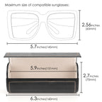 Extra Large Hard Shell Sunglasses Case, Oversized Sun Glasses Storage Organizer Compatible with RayBan RB2197 RB0360S RB4420 Persol PO3302S PO3019S PO3341S (XL / Black)