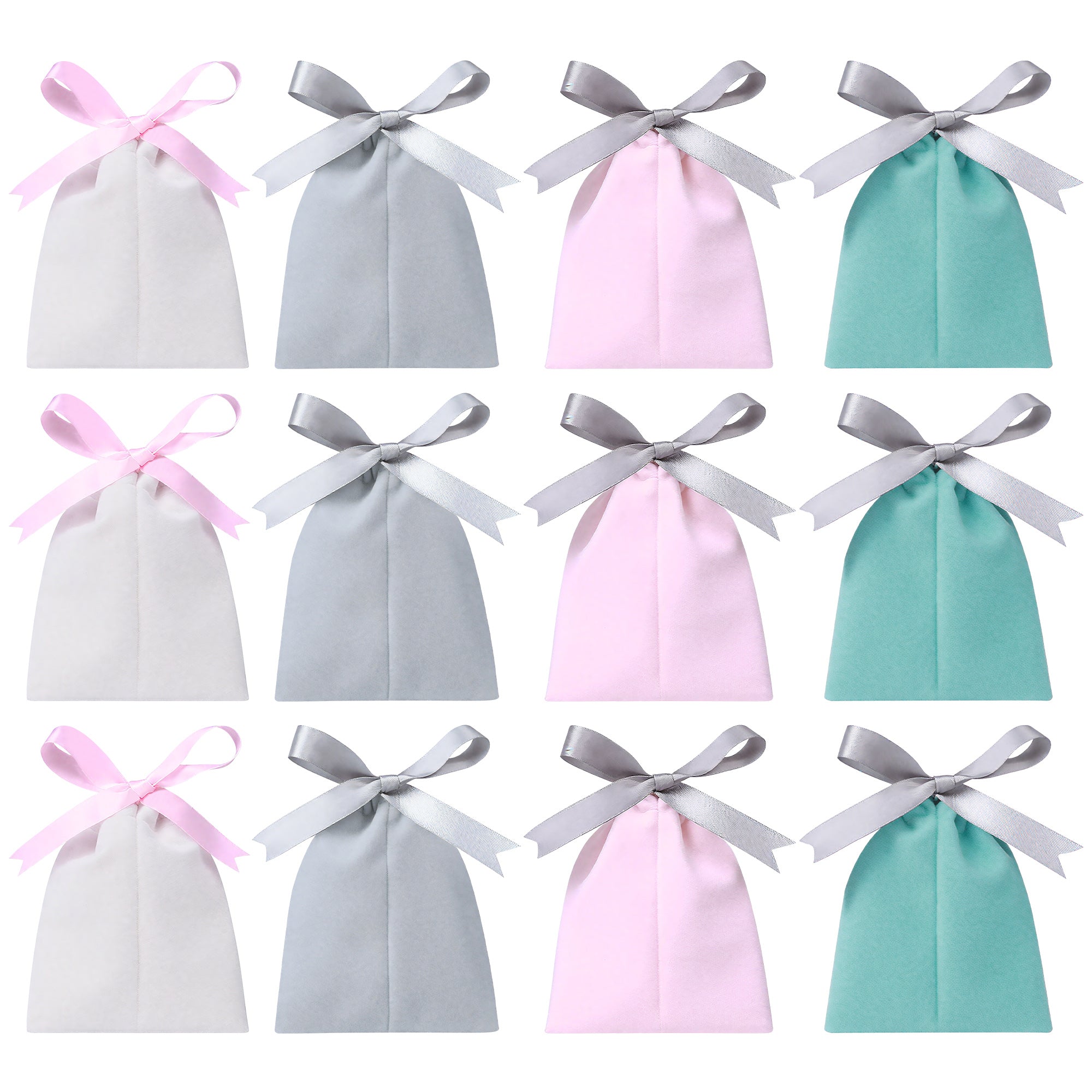 Linkidea 12 Pcs Velvet Drawstring Bags, Burgundy Small Gift Pouches for Jewelry, Candy, Wedding, Luxury Mini Gift Tote for Favors, Party, Christmas Packaging (Multi)